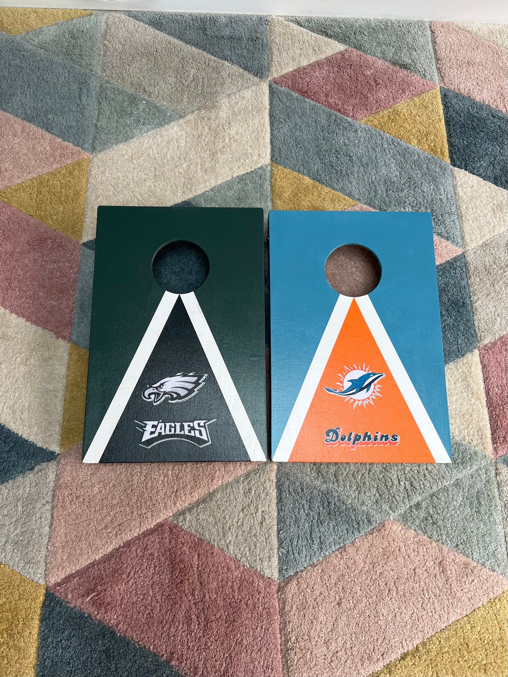 Sports game NFL Custom Mini Cornhole Set: Handmade Bean Bag Toss Game