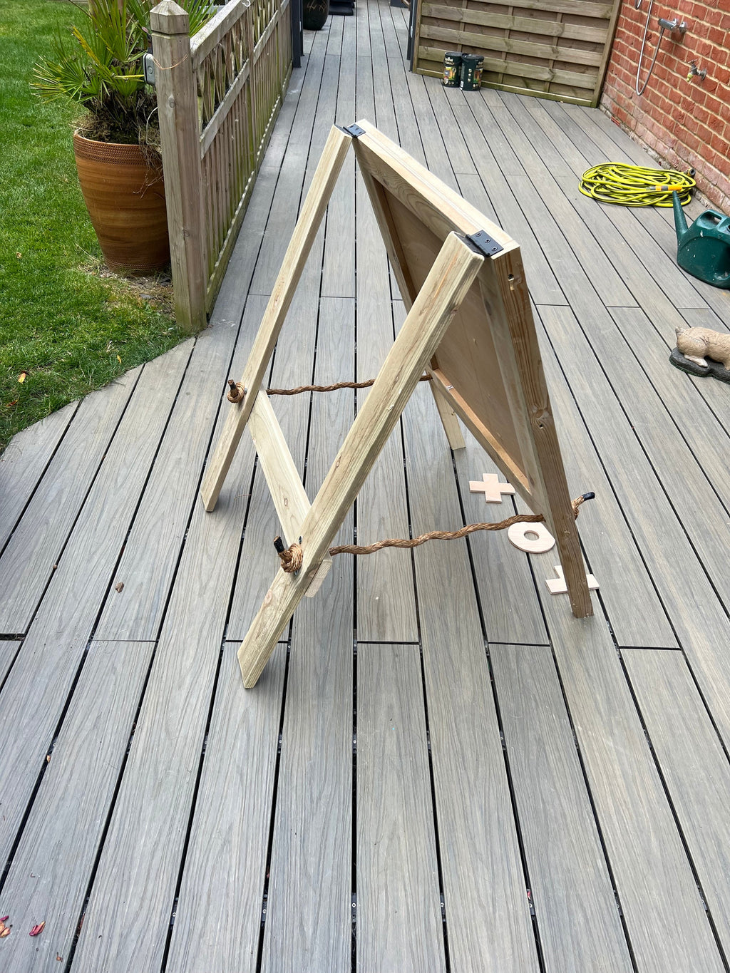 Rustic Pallet Wood  giant Tic Tac Toe Game, Foldable Wedding Party Fun Board