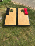 Cornhole Game – Handmade Rustic Oak & Black – Adult Size Lawn Game – UK Seller