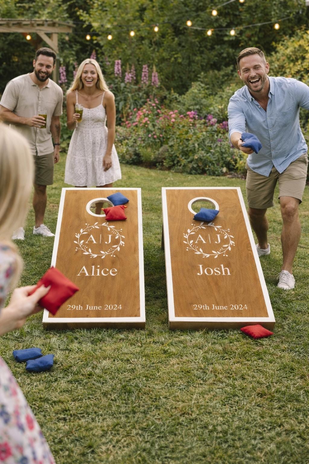 Personalised Wedding Cornhole Boards | Custom Mr & Mrs Garden Game, Outdoor Entertainment