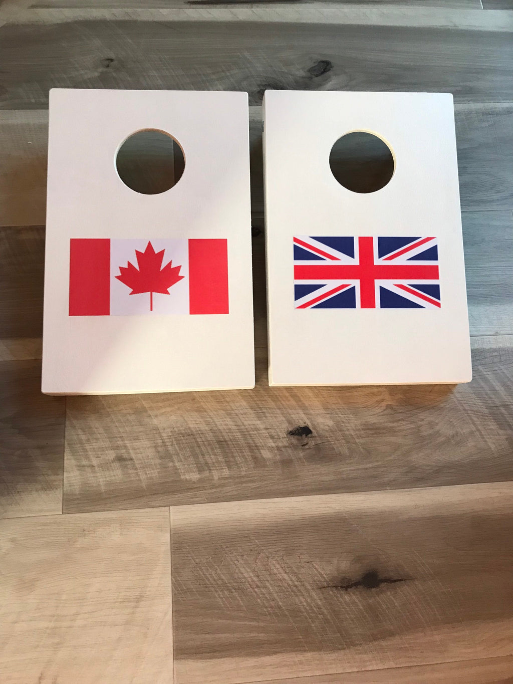 Handmade Cornhole Set Patriotic Flag : Wooden Bean Bag Toss Game