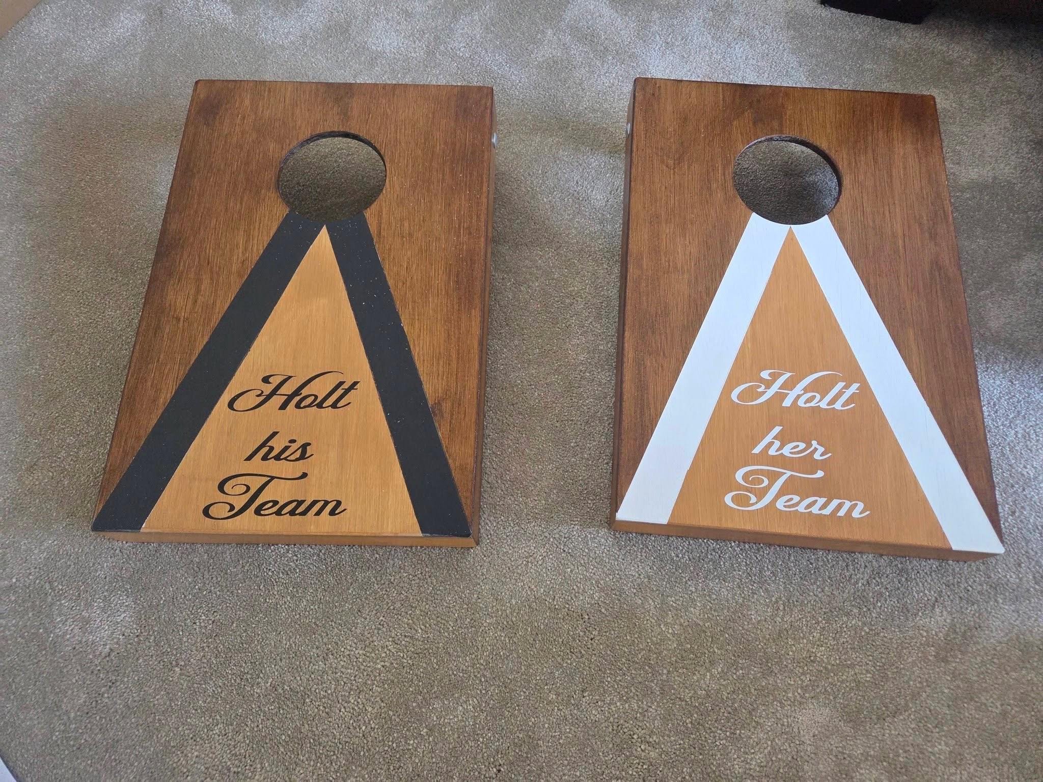 Wedding Cornhole Game Boards | Team Bride vs Groom Lawn Entertainment UK