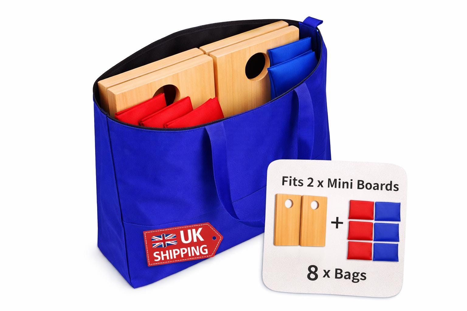 Mini Cornhole Board Carry Bag | Fits 2 Boards, 8 Bean Bags, Durable Tote