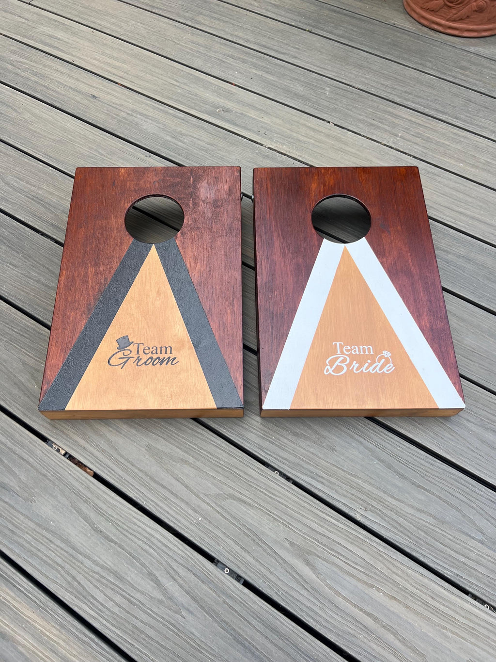 Wedding Cornhole Game Boards | Team Bride vs Groom Lawn Entertainment UK