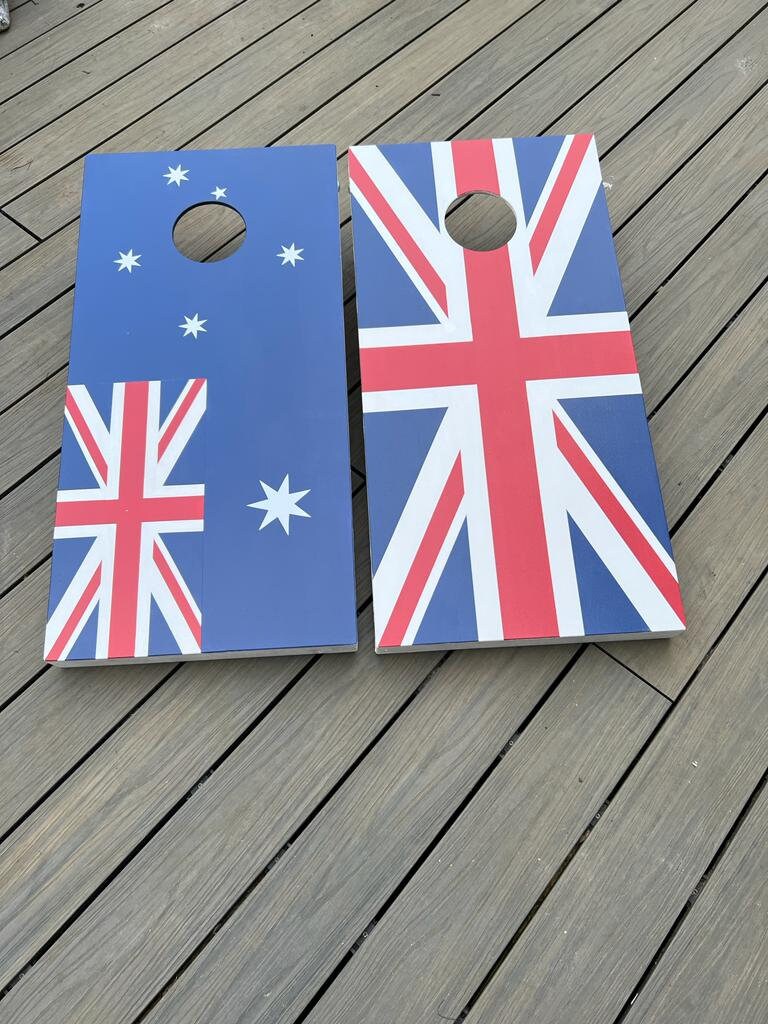 Tournament Size Cornhole Boards | Flag Designs, Includes 8 Bags