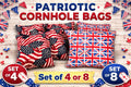 Patriotic Cornhole Bags – USA, Union Jack Designs, Regulation Size Set