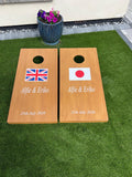 Japan vs GB Cornhole Game Set: Custom Patriotic Garden Bean Bag Toss Boards
