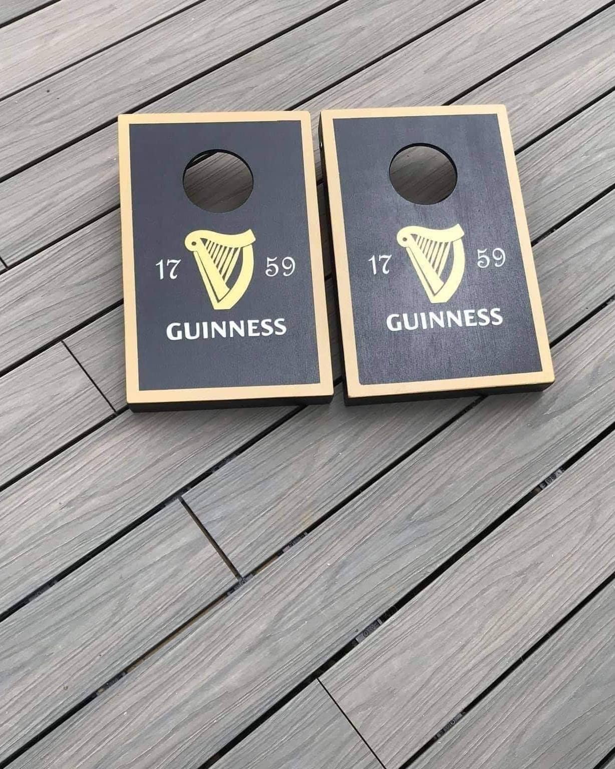 Guinness Inspired Cornhole Game Set – Compact Portable Bean Bag Toss (18" x 12")