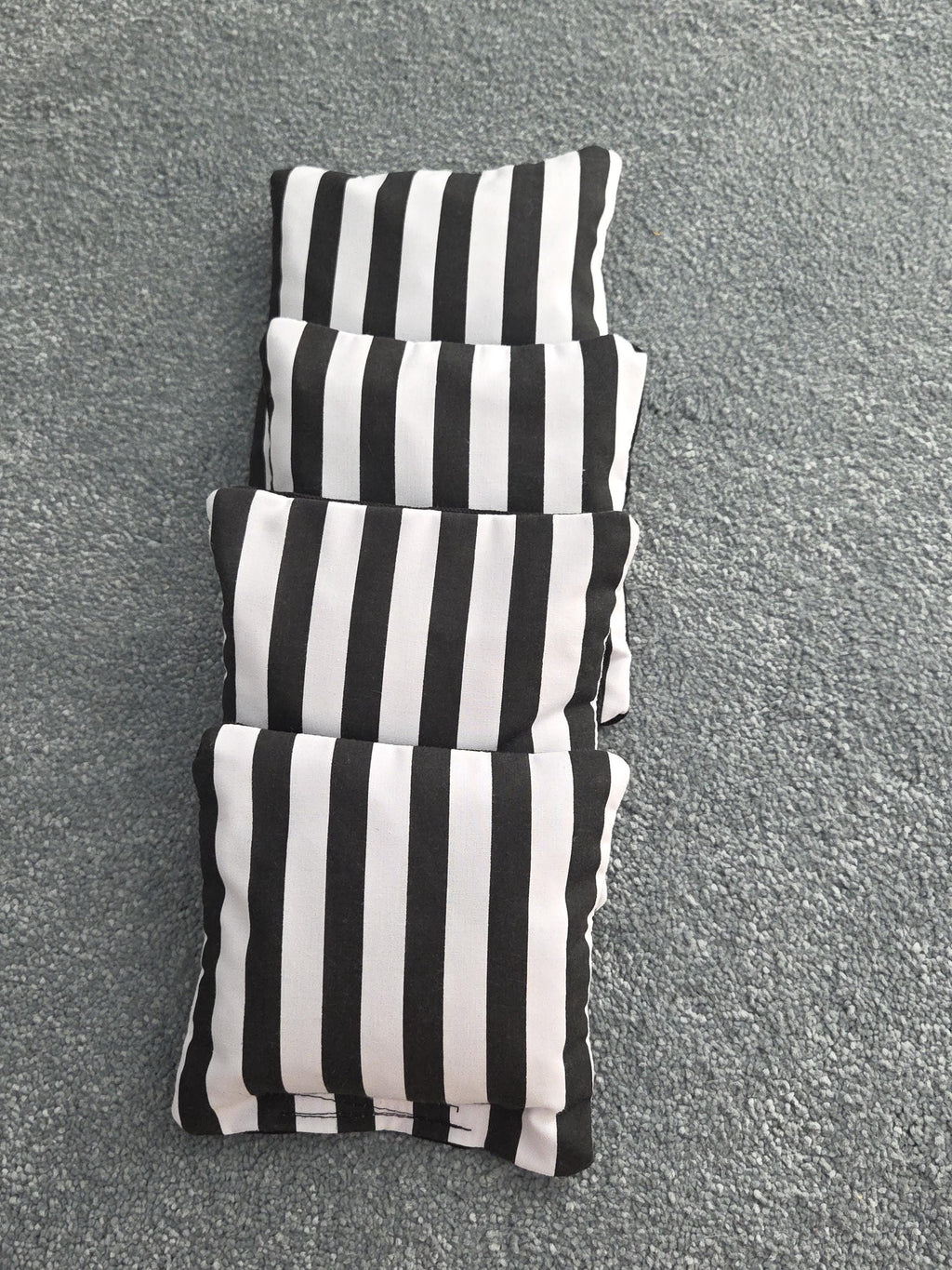 Cornhole Bags:  Large Black & White Stripes / Chevrons (Set of 8 )