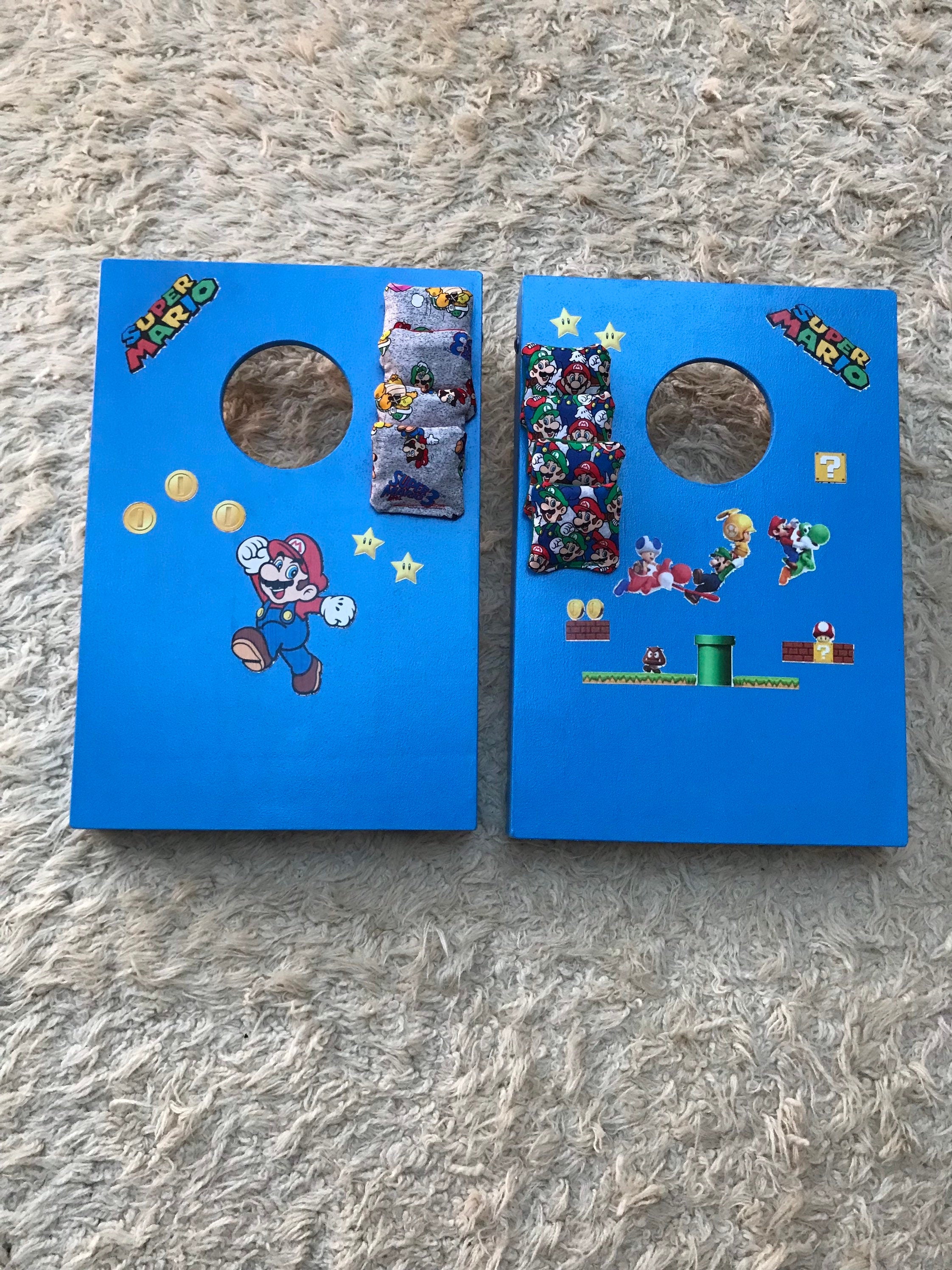 Themed Cornhole Super Mario‑ – Handmade Kids Indoor/Outdoor Bean Bag Toss Game