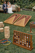Wedding Cornhole Set | Geometric Wood Lawn Game Boards | Rustic Outdoor Party Game