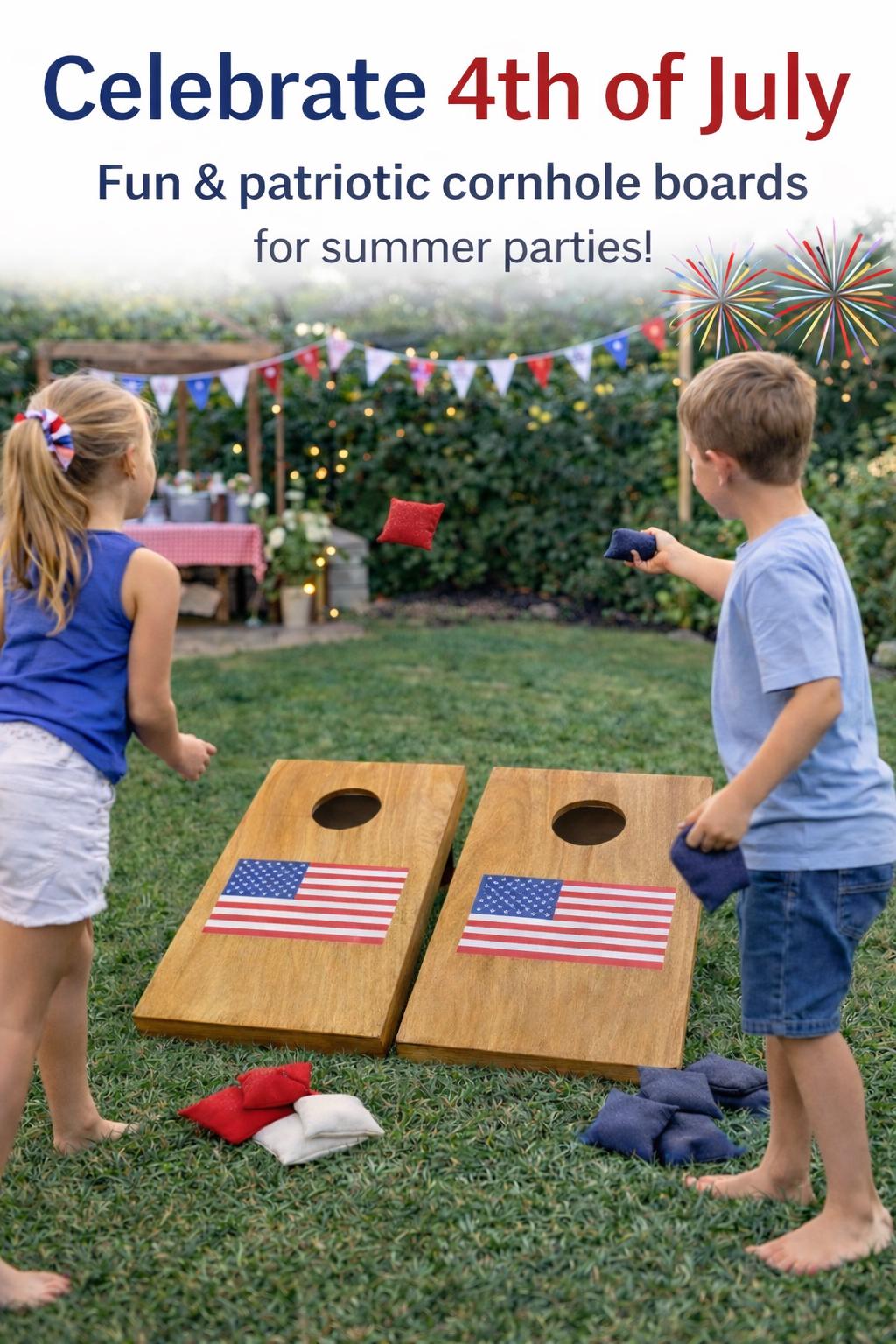 Mini Cornhole Set | Patriotic American Flag Boards, Tabletop indoor Game. 8 bags . travel edition