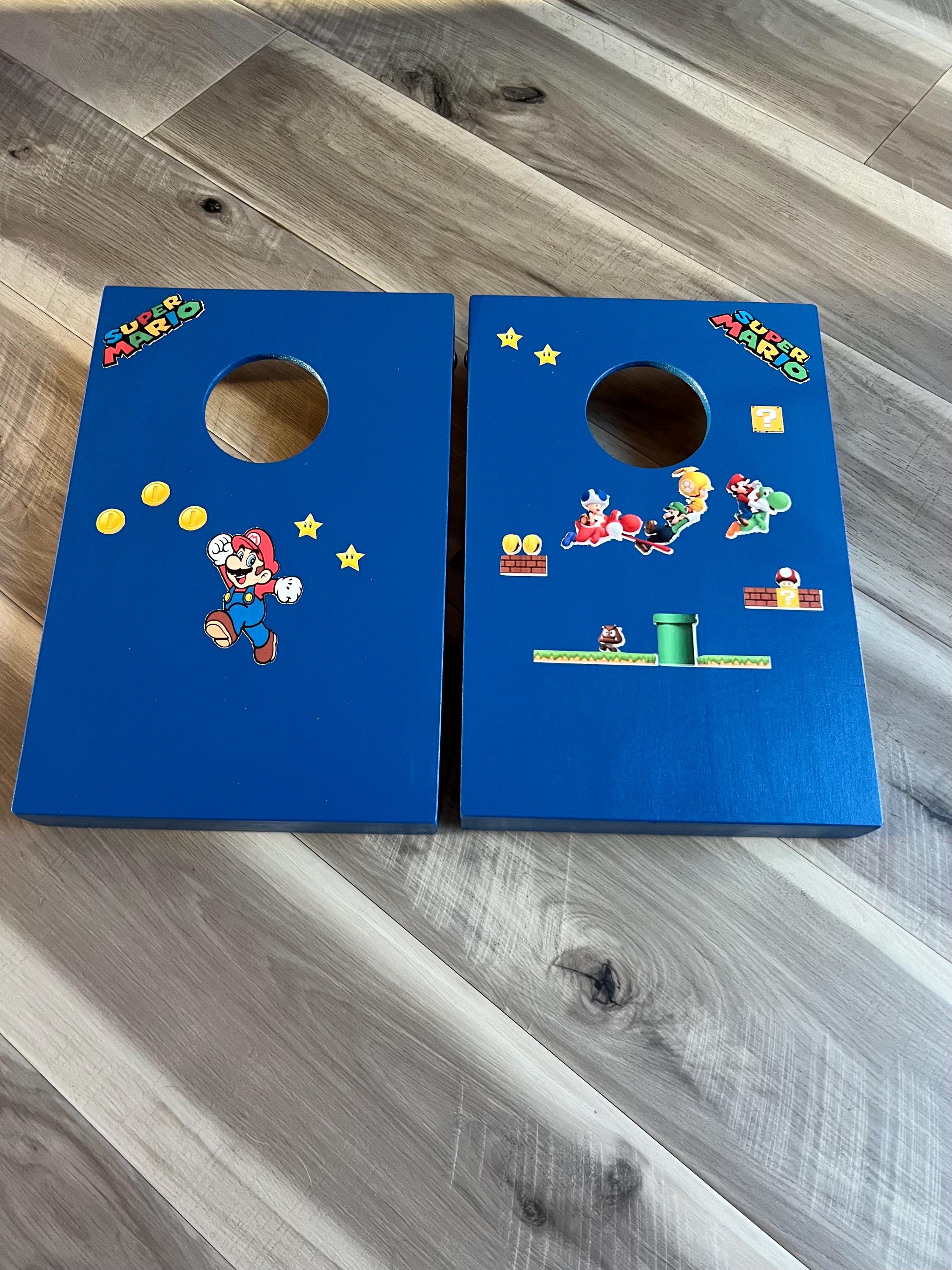 Themed Cornhole Super Mario‑ – Handmade Kids Indoor/Outdoor Bean Bag Toss Game