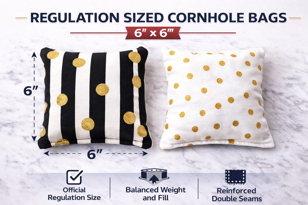 Regulation Cornhole Bags (Set of 4 or 8) | 6"x6" Tournament Bean Bags, 2 Styles