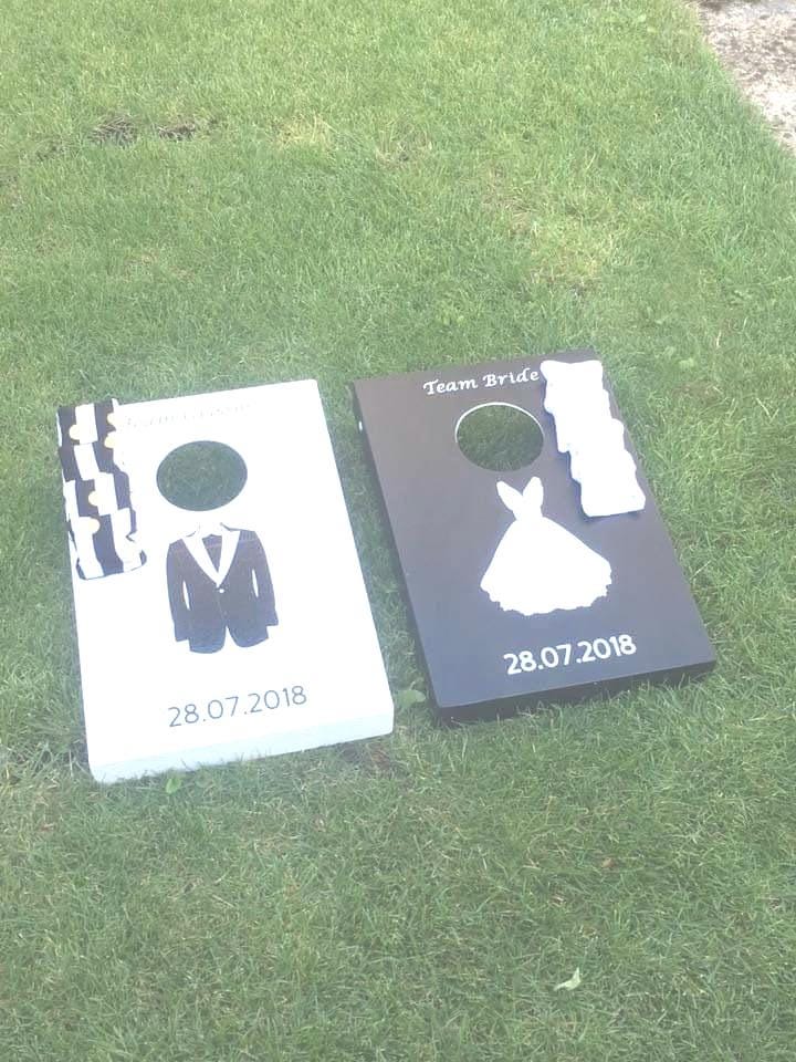 Cornhole Set Custom Wedding  – Team Bride vs Groom Lawn Toss for Reception & Party