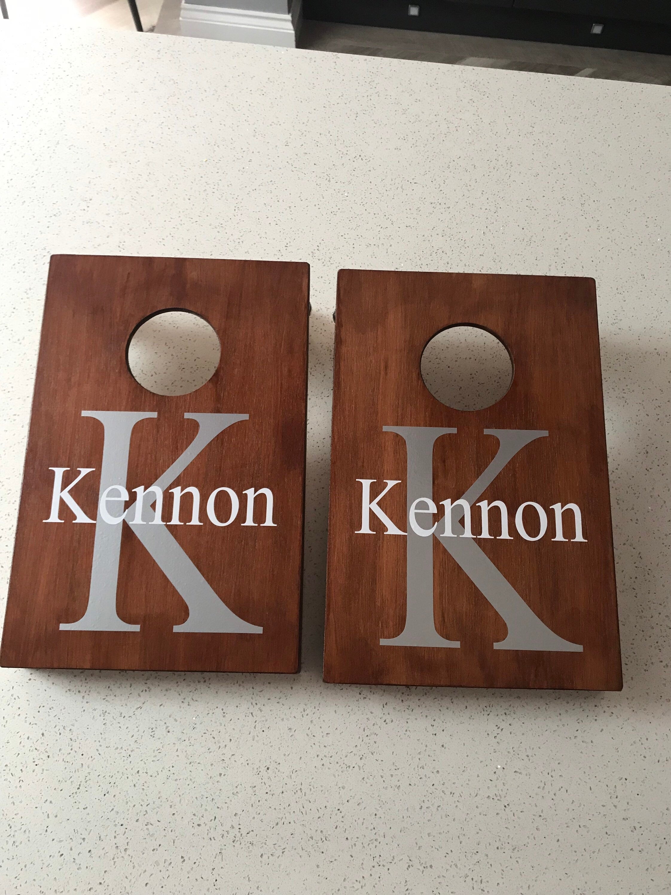 Personalised Mini Cornhole Set: Handmade Wooden Bean Bag Toss Game