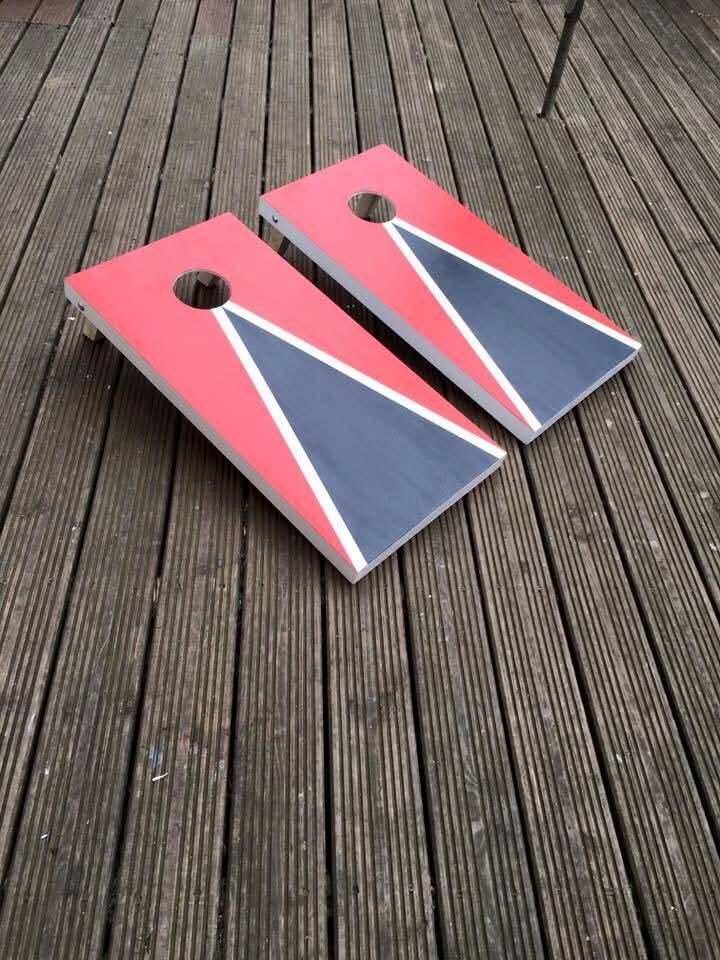 Handmade Cornhole  Board Set | Adult Size Backyard Lawn Game (Includes 8 Bags)