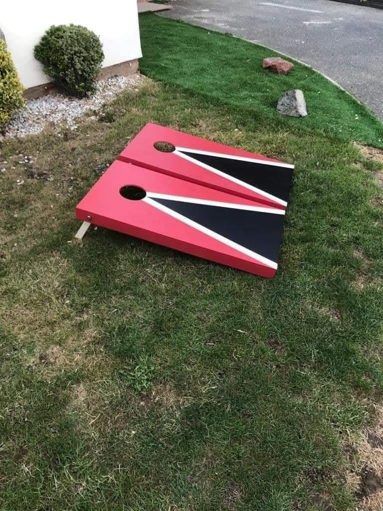 Handmade Cornhole  Board Set | Adult Size Backyard Lawn Game (Includes 8 Bags)
