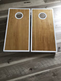 Cornhole Luxury Handmade– Stained Wooden Boards, Painted Trim, Bean Bags Included