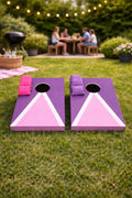 Mini Cornhole Set Purple Pink | Handmade Garden Game Boards UK (18" x 12")