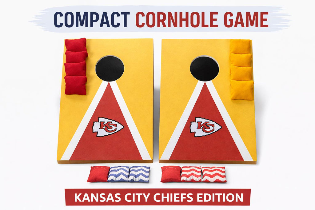 Mini Cornhole Set  NFL Kansas City Chiefs – Handmade Bean Bag Toss Garden Game