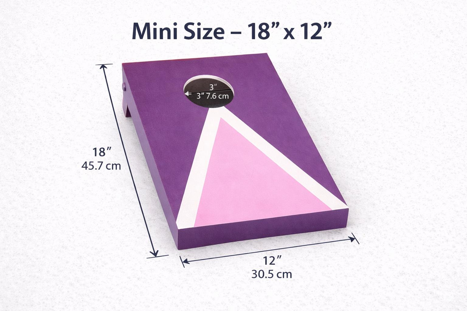 Mini Cornhole Set Purple Pink | Handmade Garden Game Boards UK (18" x 12")