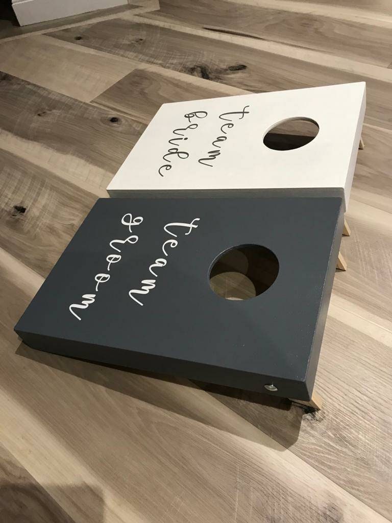 Team Bride Groom Cornhole Game, Wedding Bridal Shower Garden Party Bean Bag Toss