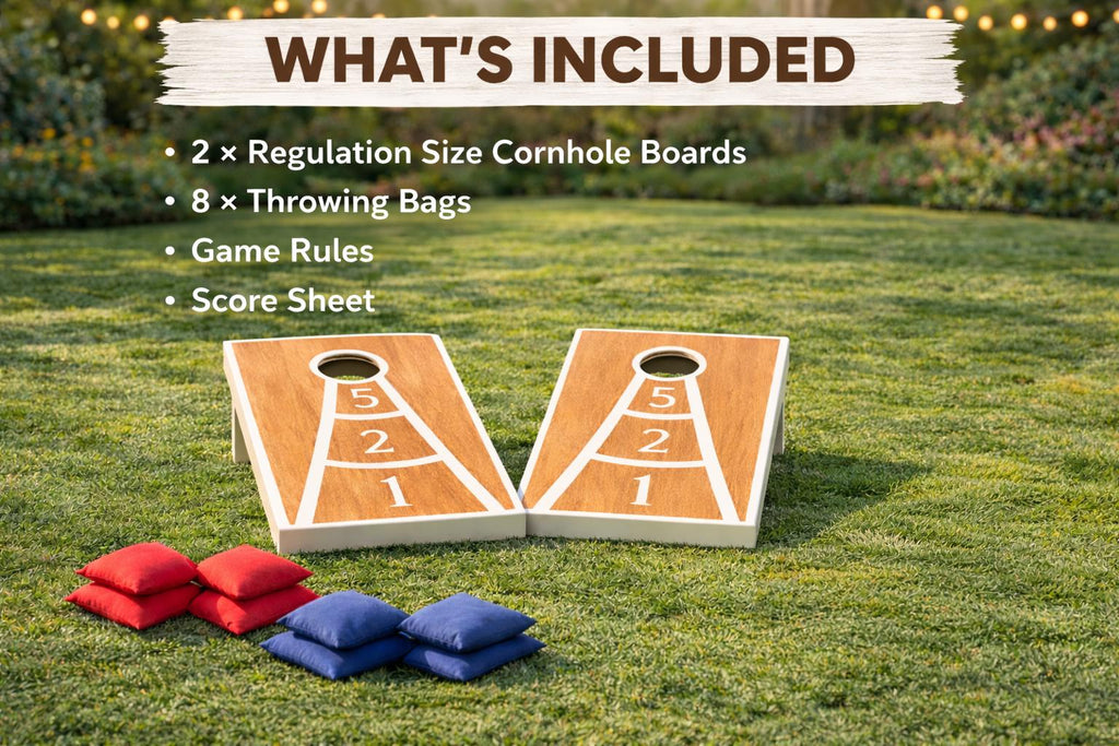 Cornhole Set of Solid Wood Tournament professional Boards – Regulation Size Outdoor Lawn Game