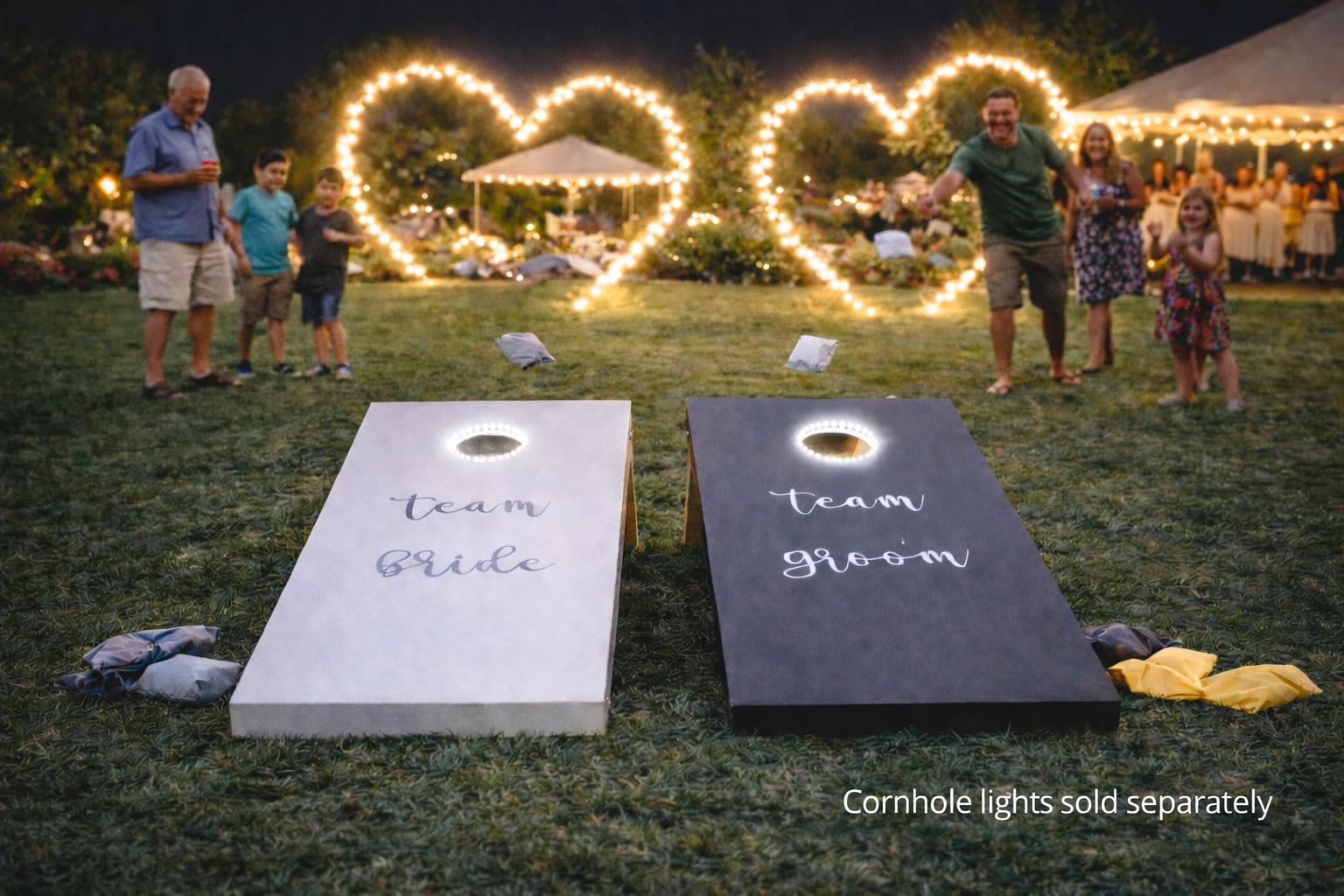 Personalised Wedding Cornhole Game | Team Bride Groom Lawn Entertainment (48" x 24")