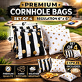 Regulation Cornhole Bags (Set of 4 or 8) | 6"x6" Tournament Bean Bags, 2 Styles
