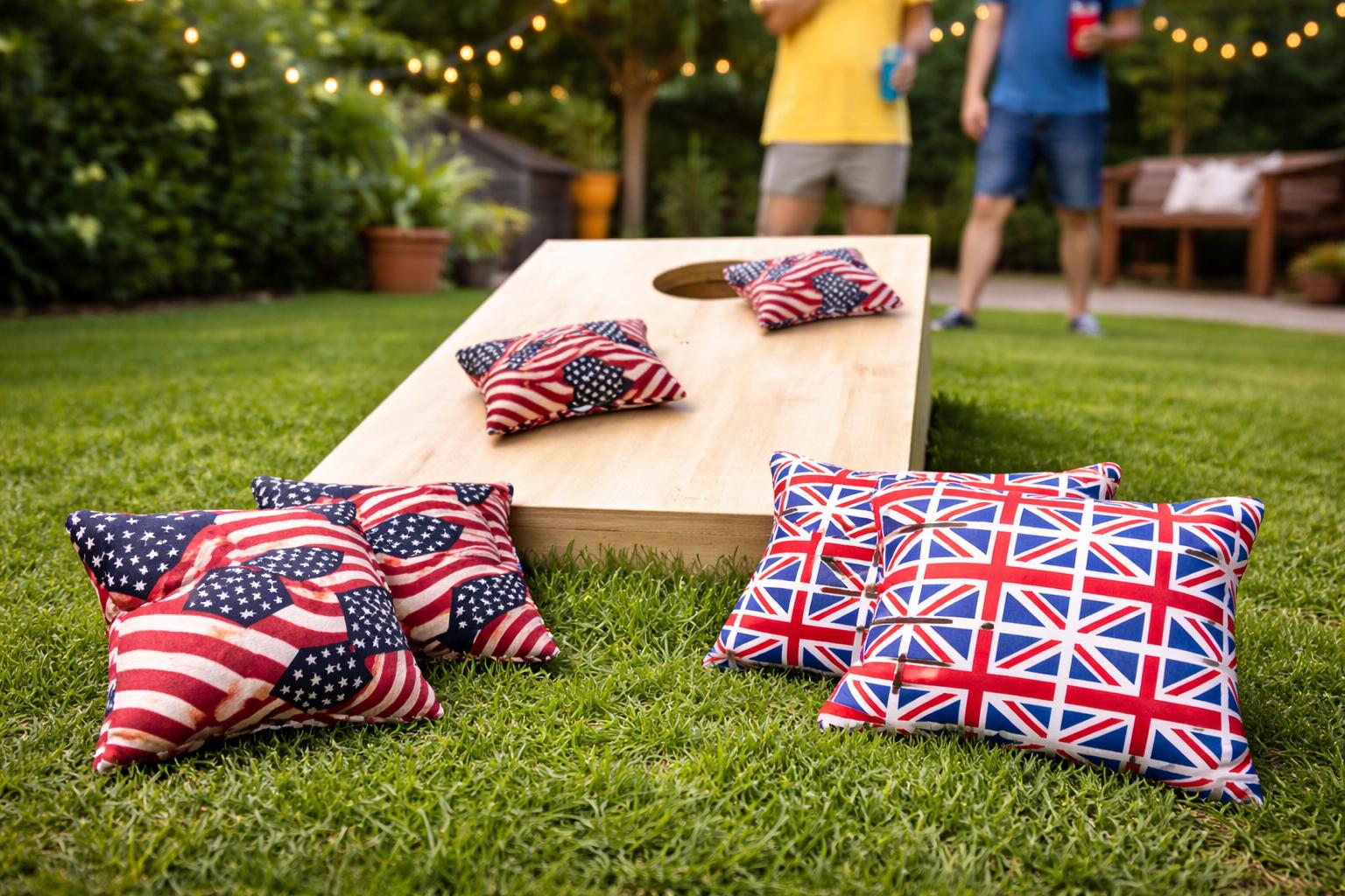 Patriotic Cornhole Bags – USA, Union Jack Designs, Regulation Size Set