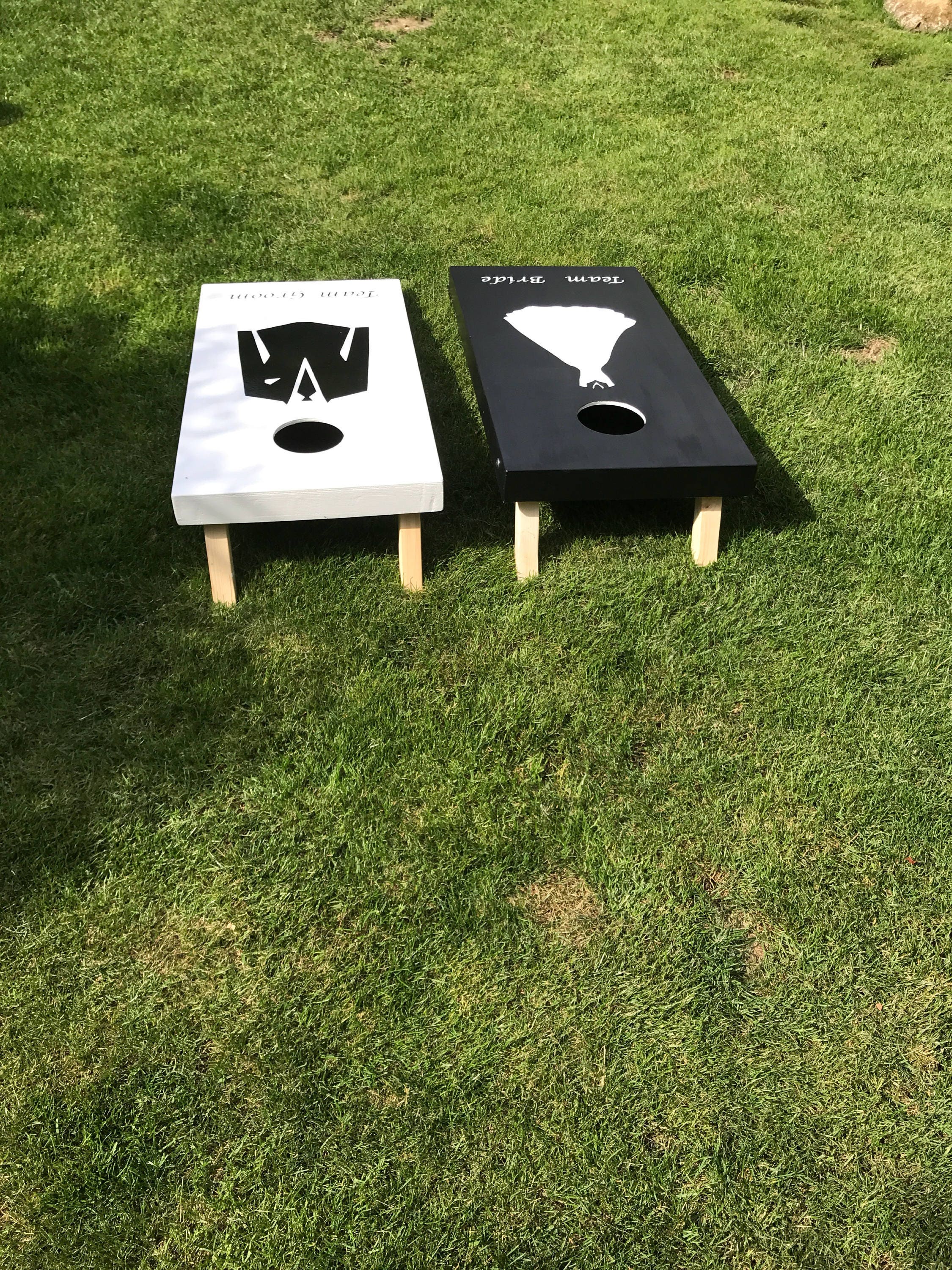 Wedding Cornhole Game – Custom Medium Boards & Bean Bags – Free UK Delivery