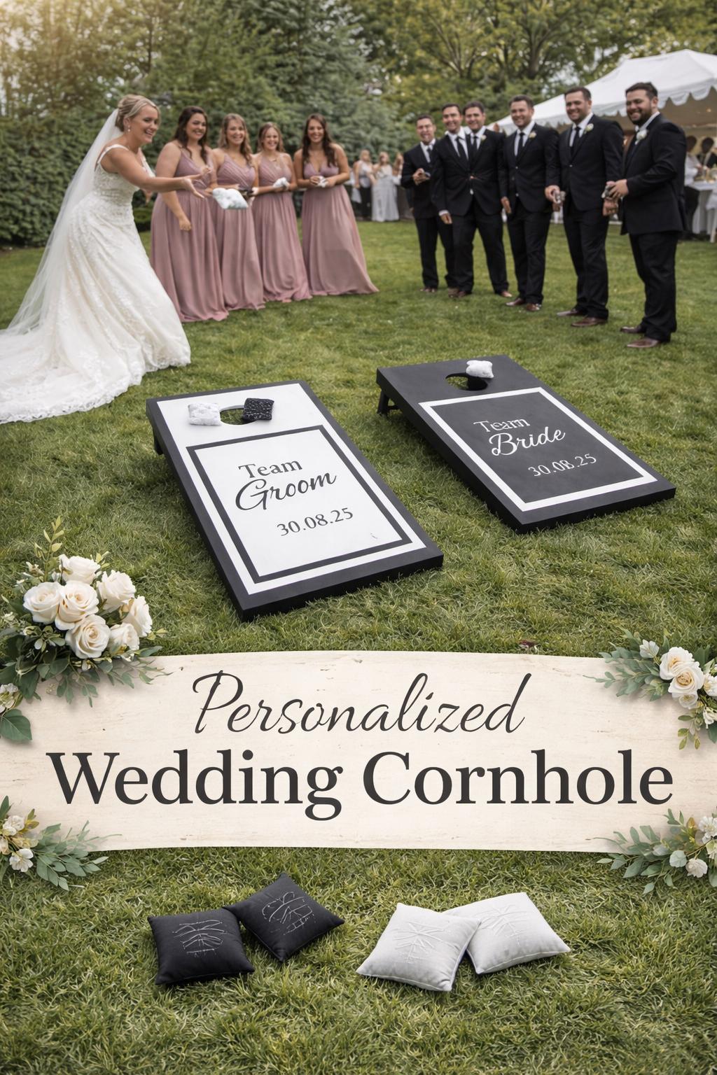 Personalized Wedding Cornhole Boards – Custom Bride Groom Lawn Game