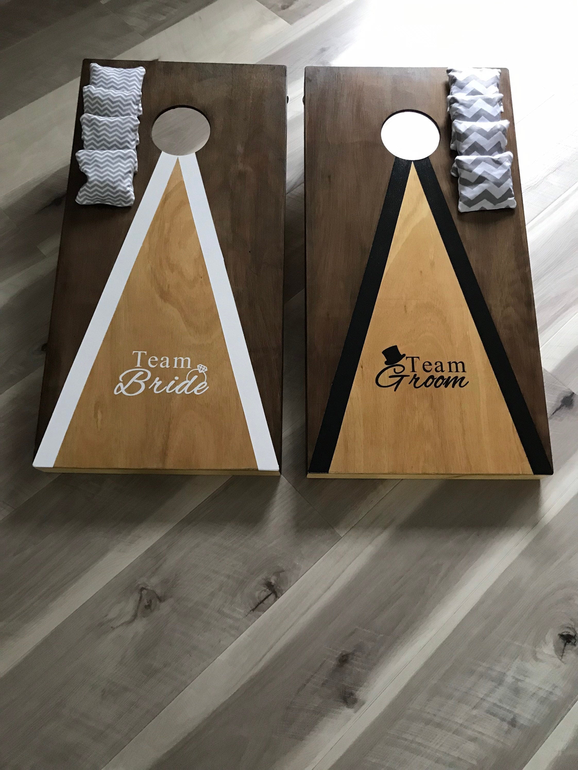Wedding Cornhole Game: Personalised  Team Bride vs Groom, Giant Bean Bag Toss, party game