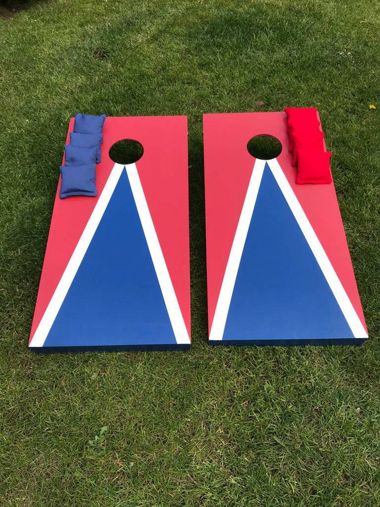 Handmade Cornhole  Board Set | Adult Size Backyard Lawn Game (Includes 8 Bags)