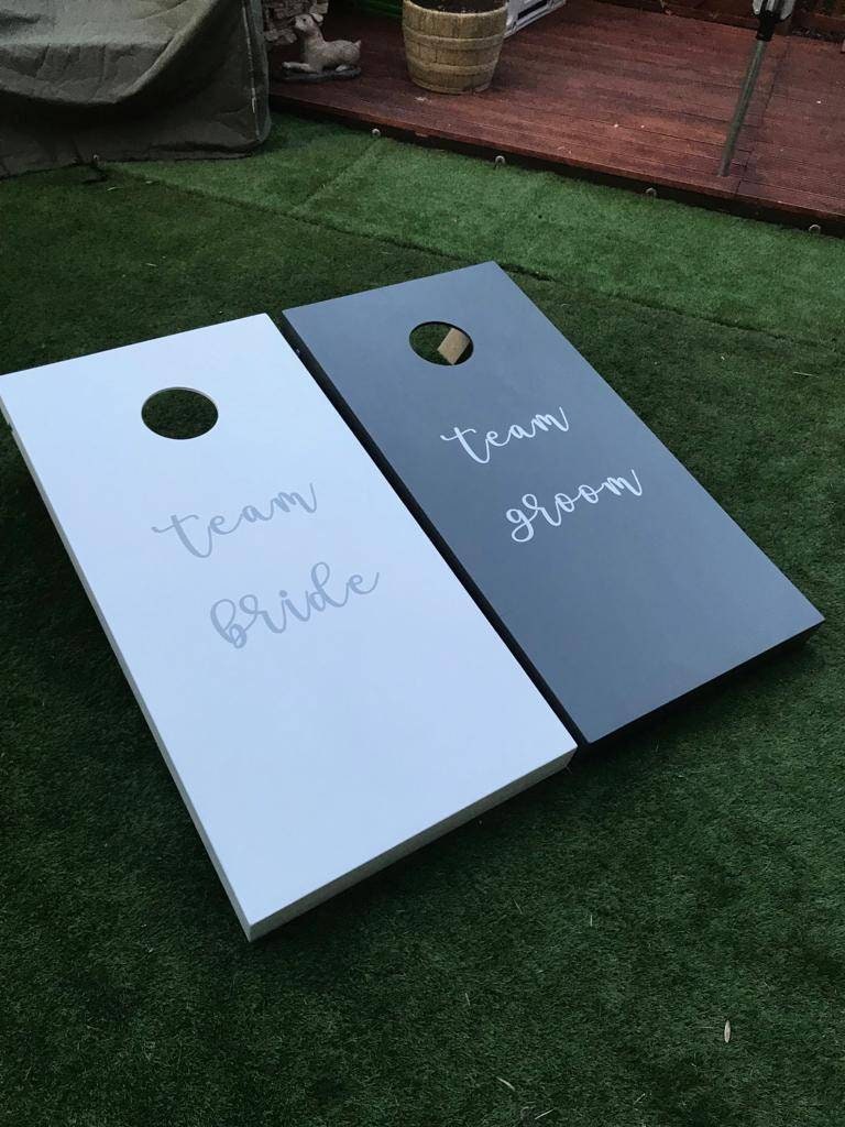 Personalised Wedding Cornhole Game | Team Bride Groom Lawn Entertainment (48" x 24")