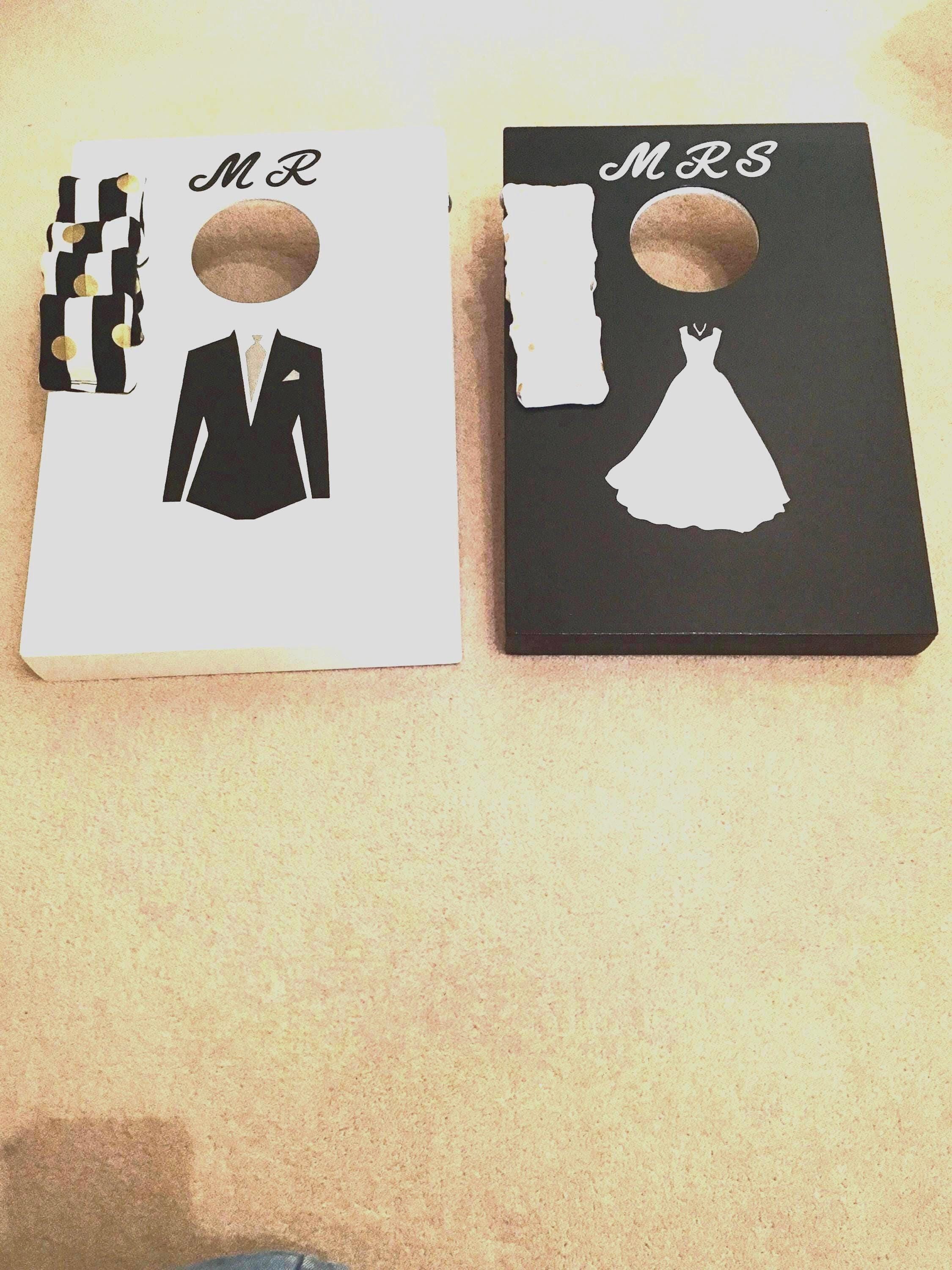 Handmade Cornhole  Mini Size -Mr & Mrs Cornhole Game.  Wedding Entertainment