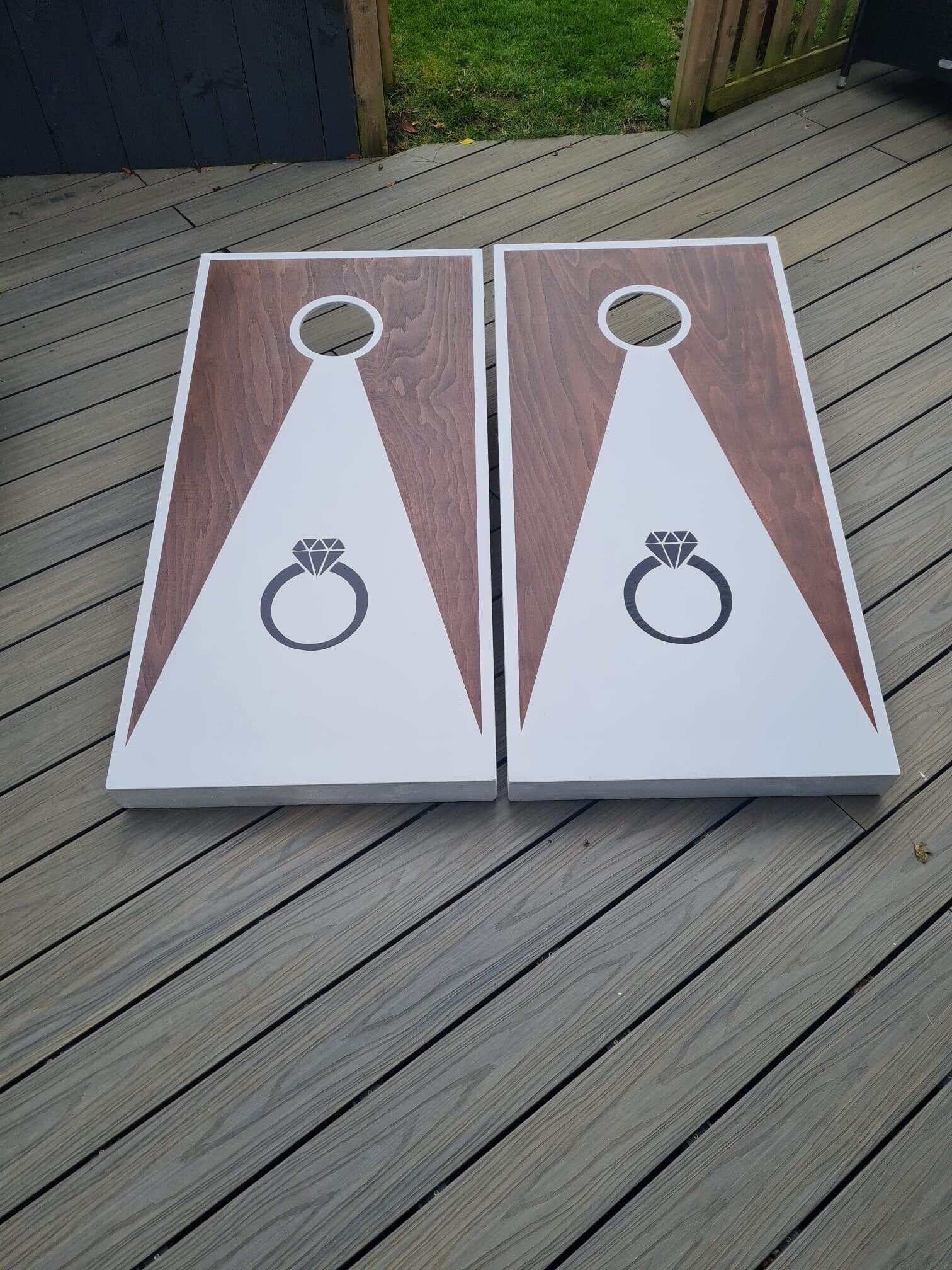 Rustic Wedding Cornhole Boards: Large Wooden Bean Bag Toss - Free UK Delivery