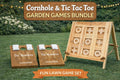Handmade Wooden Cornhole Tic Tac Toe Garden Games Bundle | Lawn Party Set