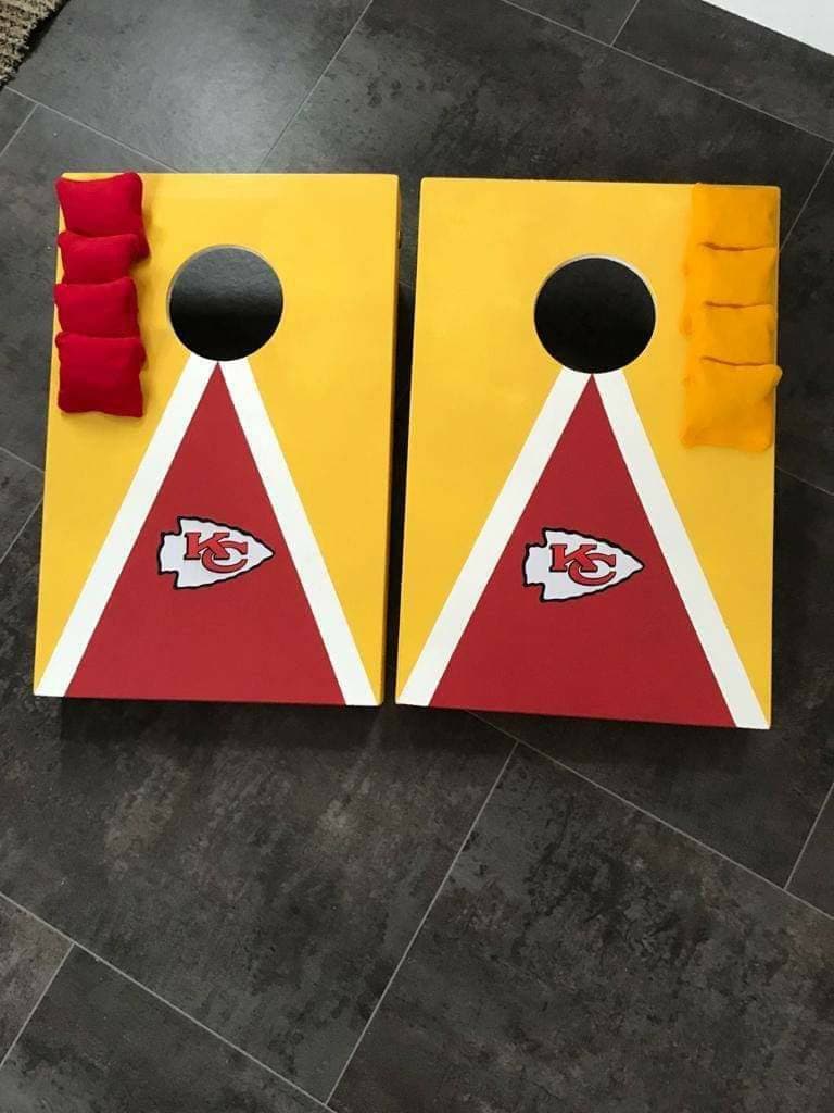 Mini Cornhole Set  NFL Kansas City Chiefs – Handmade Bean Bag Toss Garden Game