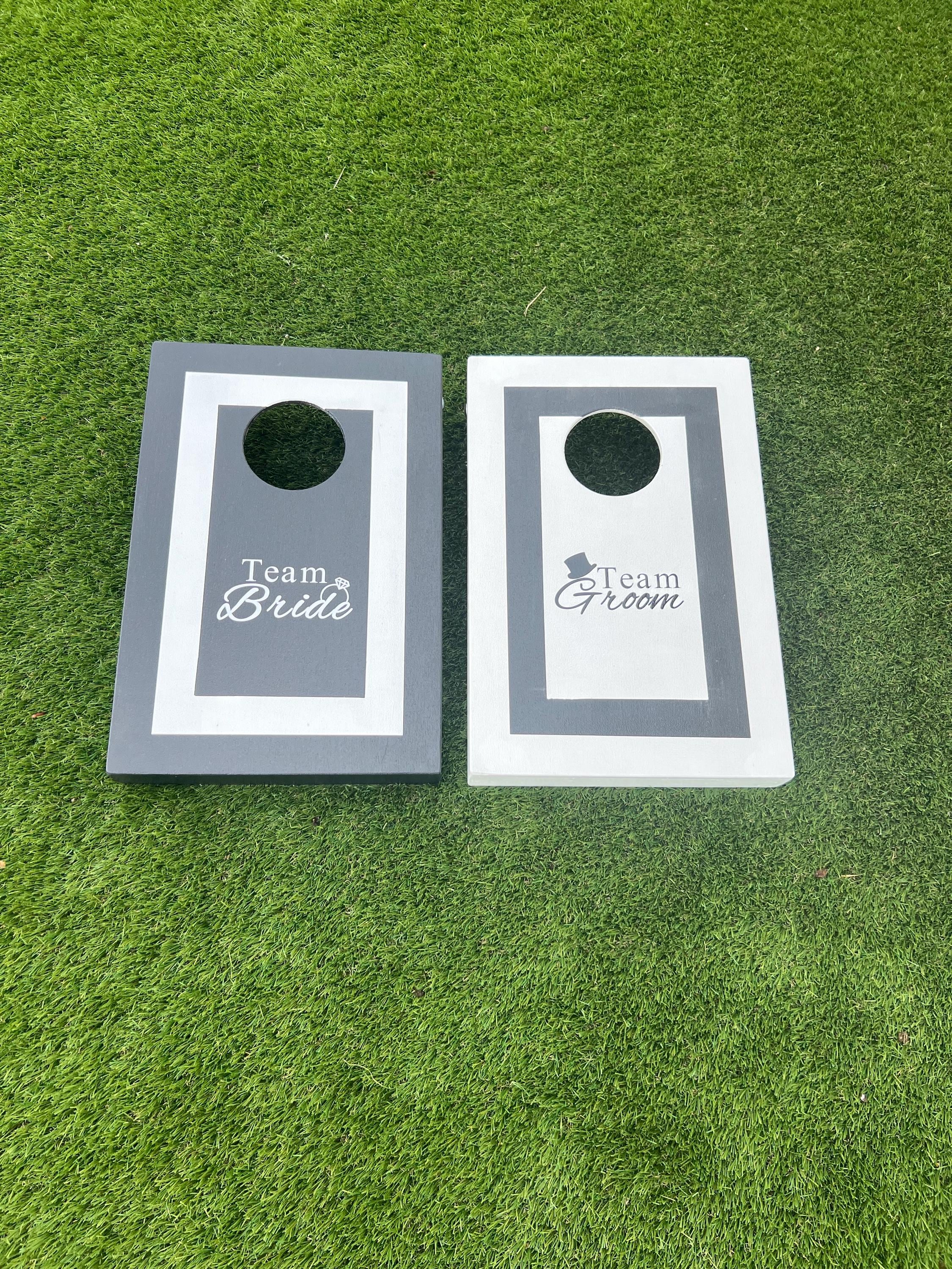 Personalised Wedding Cornhole Boards – Team Bride Groom Lawn Game – Custom Garden Game
