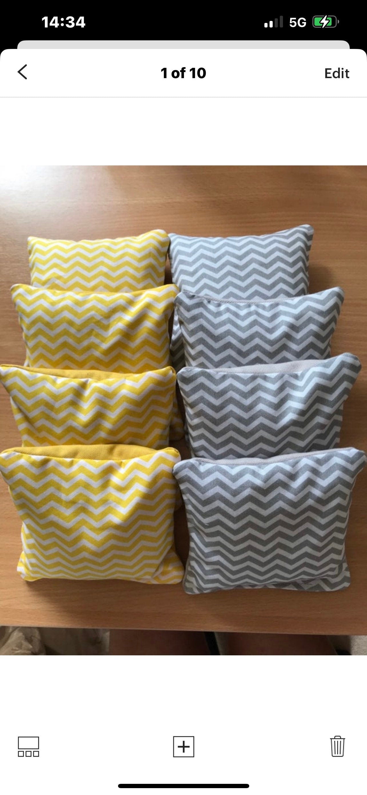 Cornhole Bean Bags  -  Large Black & Gold Chevron (sets of 8)