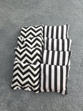 Cornhole Bags:  Large Black & White Stripes / Chevrons (Set of 8 )