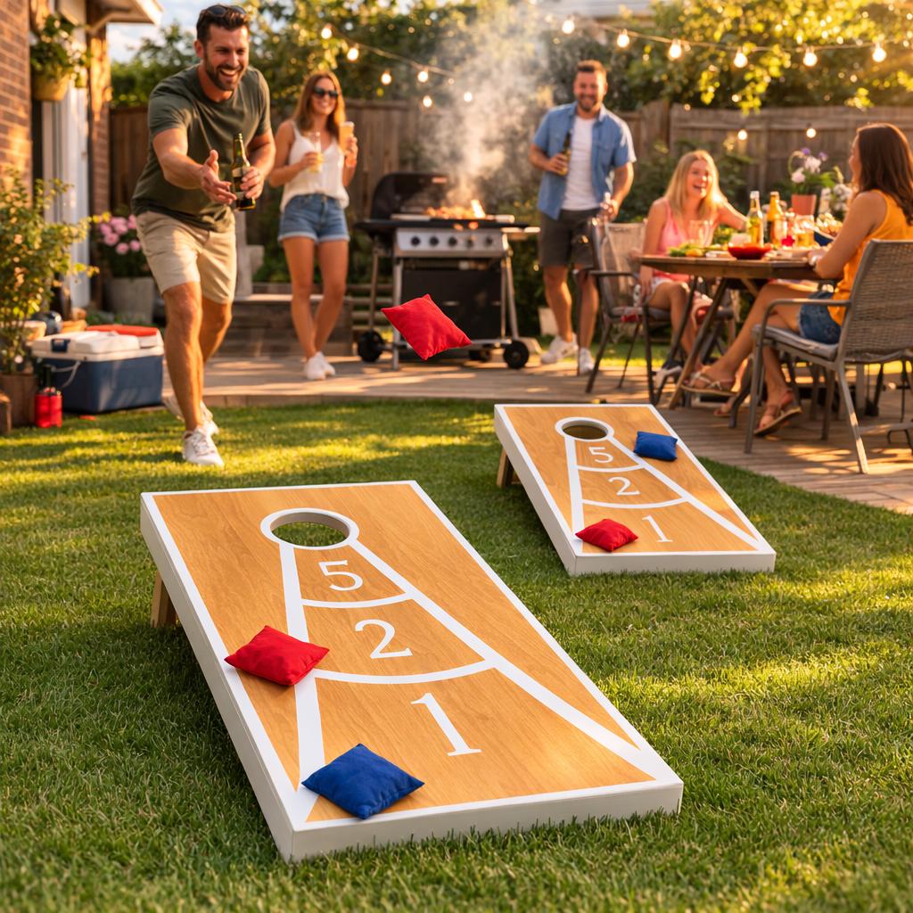 Cornhole Set of Solid Wood Tournament professional Boards – Regulation Size Outdoor Lawn Game