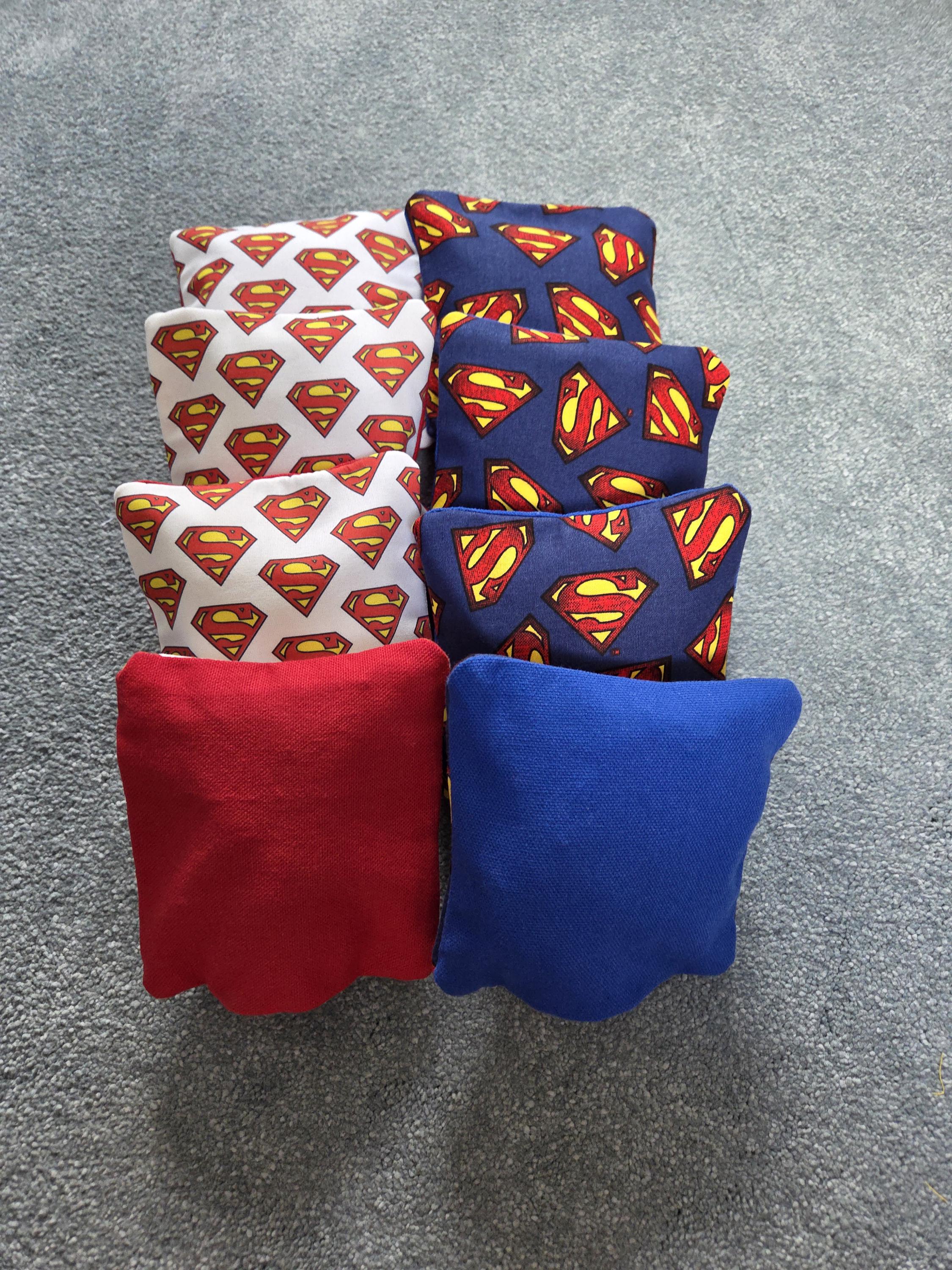 Superman Cornhole Bean Bags – Set of 4 or 8
