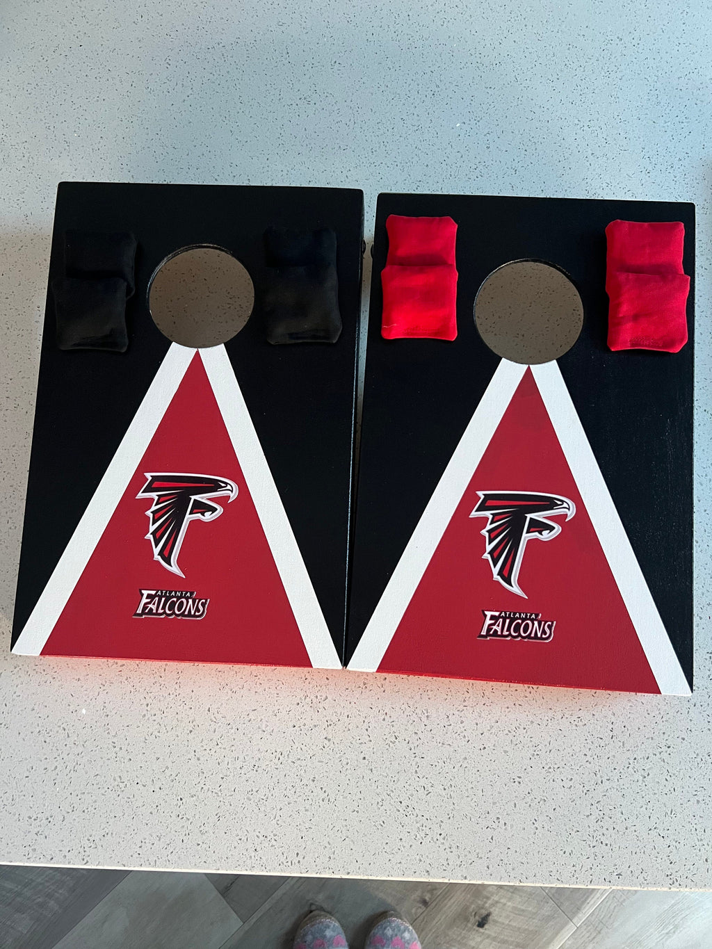 NFL Cornhole Game Atlanta Falcons Bean Bag Toss| Handmade & Weatherproof | UK Shipping