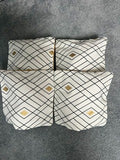 Cornhole Bags Large -  Black and Gold Diamonds (Set of 4)