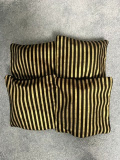 Cornhole Bags - Black and Gold Stripes (Set of 4)