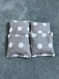 Cornhole Bags -  Grey and White Large Spots