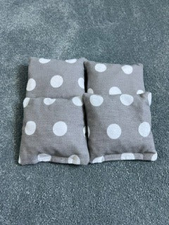 Cornhole Bags -  Grey and White Large Spots